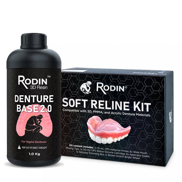 Rodin Denture Base 2.0 Resin with FREE Soft Reline Kit, Limited Time Special