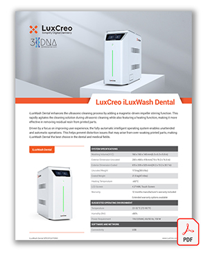 LuxCreo iWash Post Processing Unit from 3DNA Dental