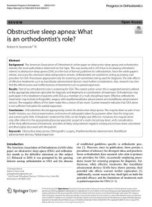 Obstructive sleep apnea: What is an orthodontist’s role?